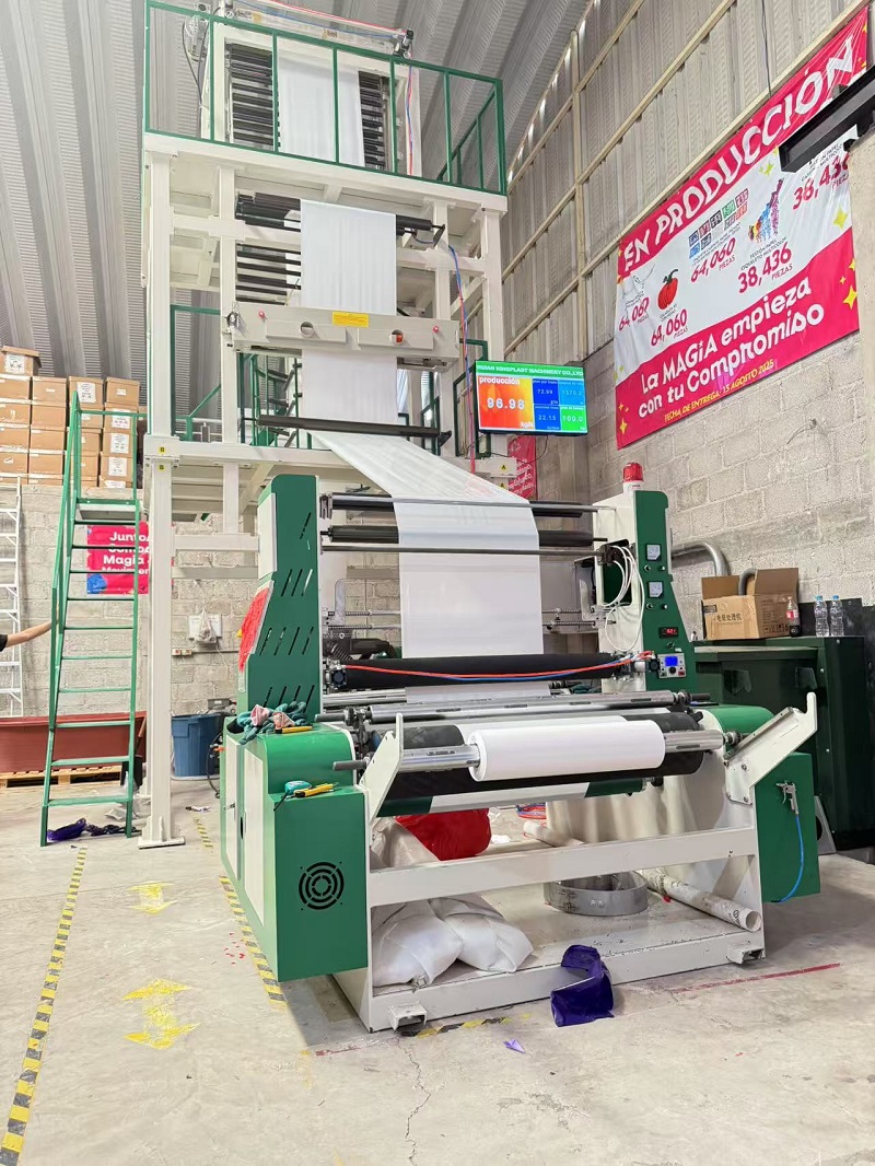 High Speed Mono Layer Film Blowing Machine Test Video van Mexico -klant